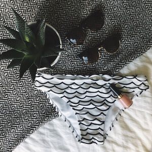 Black and white bikini bottoms